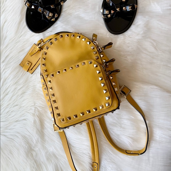 valentino rockstud leather backpack